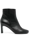 Del Carlo 70mm Leather Boots In Orchidea Black