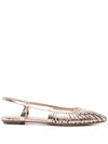 Del Carlo Metallic-effect Ballet Flats In Gold
