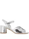 Del Carlo Metallic-effect Sandals In Silver