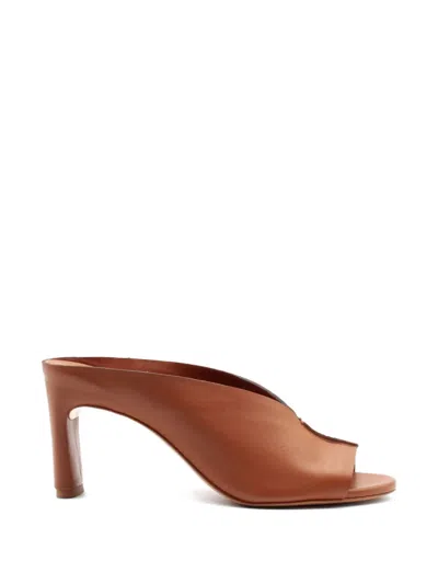 Del Carlo Metis Open-toe Leather Sandals In Brown