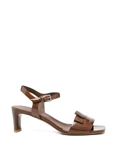 Del Carlo Moor Ankle-strap Leather Pumps In Brown