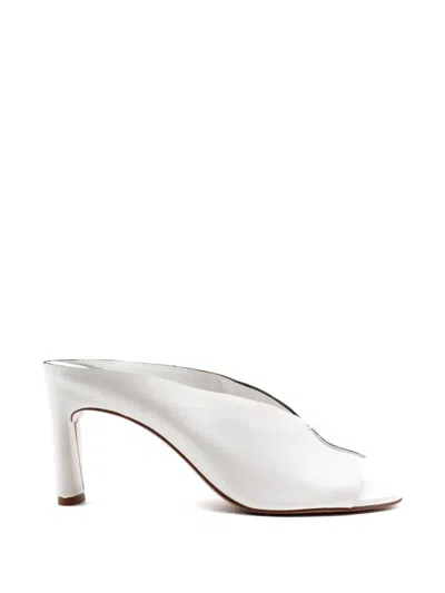 Del Carlo Open-toe Leather Sandals In White