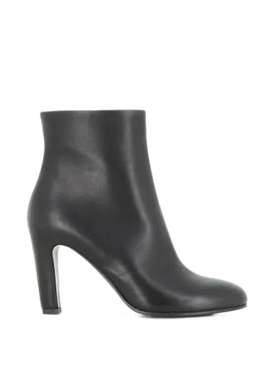 Del Carlo Pat 12027 Leather Ankle Boots In Black