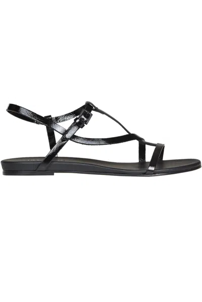 Del Carlo Patent Leather Sandals In Black