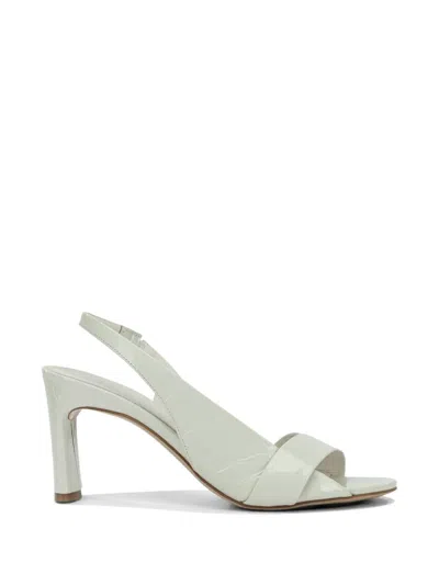 Del Carlo Patent-leather Slingback Sandals In Gray