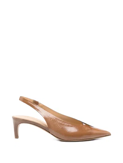 Del Carlo Pointed Slingback Pumps In Brown