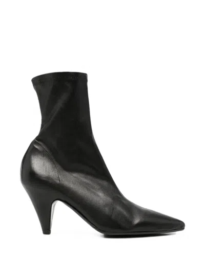 Del Carlo Pointed-toe Cone-heel Ankle Boots In Black