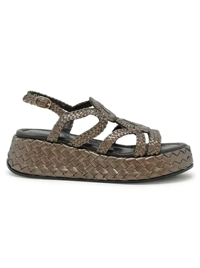 Del Carlo Pons Quintana Leather Maui Sandals In Bronze