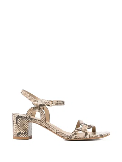 Del Carlo Printed Snakeskin Knot Sandals In Animal Print
