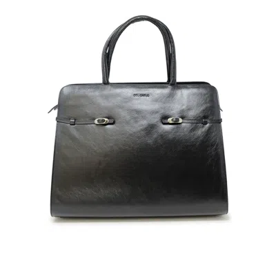 Del Carlo Roberto  Black Leather Bag