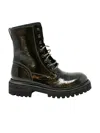 Del Carlo Roberto  Patent Leather Felce Boots In Green