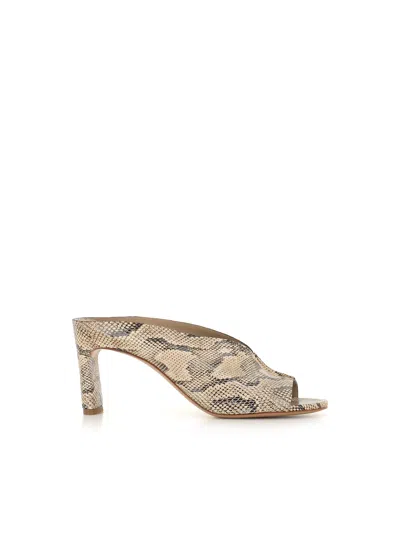 Del Carlo Snake-print Sandals In Neutral
