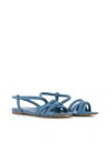 Del Carlo Intertwined-strap Sandals In Blu Avio