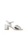 Del Carlo Metallic-effect Sandals In Silver