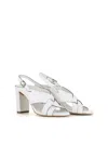 Del Carlo Slingback Cross-strap Sandals In White