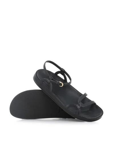 Del Carlo Leather Sandals In Black