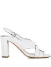 Del Carlo Slingback Cross-strap Sandals In White