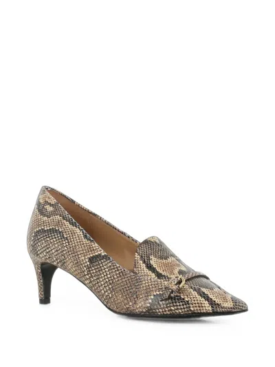 Del Carlo Snake-effect Pointed-toe Pumps In Multi