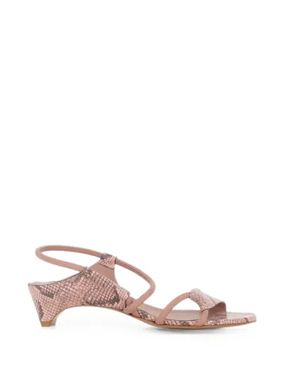 Del Carlo Snakeskin-effect Slingback Sandals In Animal Print