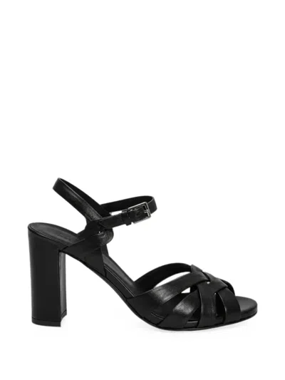 Del Carlo Stene Interwoven Block-heel Sandals In Black