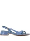 Del Carlo Strappy Block-heel Sandals In Vetro Avio