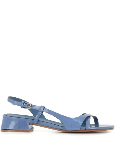Del Carlo Strappy Block-heel Sandals In Blu Avio