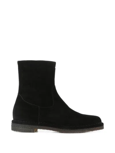 Del Carlo Suede Ankle Boots In Black