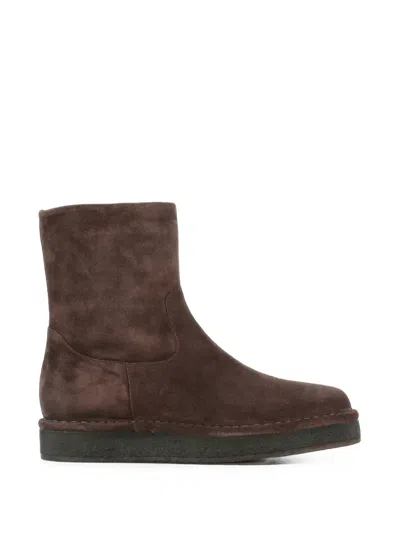 Del Carlo Suede Ankle Boots In Brown