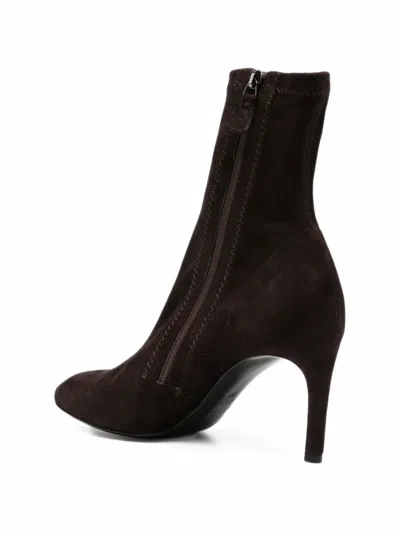 Del Carlo Suede Ankle Boots In Brown