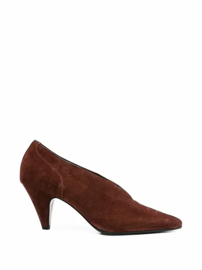 Del Carlo Suede Lace-up Pumps In Multi