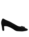 Del Carlo Suede Leather Slip On High Heels Pump Women's Shoes In Black