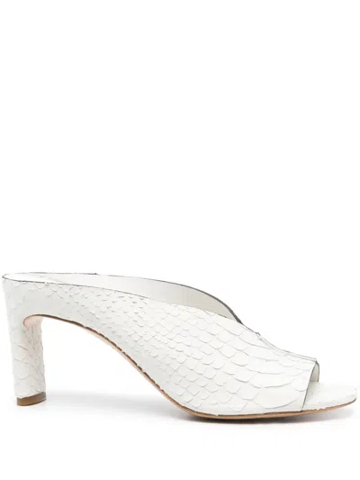 Del Carlo Tenerife 85mm Leather Mules In Neutrals