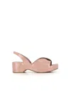 Del Carlo 53mm Leather Platform Sandals In Nude