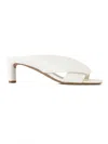 Del Carlo 60mm Leather Mules In White