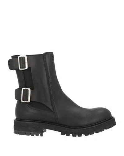 Del Carlo Woman Ankle Boots Black Size 8 Leather In Multi