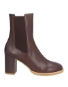 Del Carlo Woman Ankle Boots Brown Size 8 Leather In Brown
