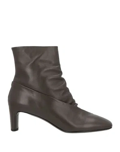 Del Carlo Woman Ankle Boots Dark Brown Size 7 Leather