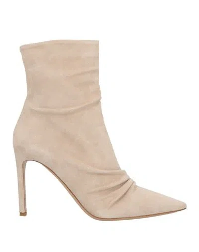 Del Carlo Woman Ankle Boots Sand Size 10 Leather In Nude