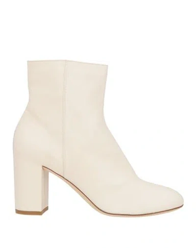 Del Carlo Woman Ankle Boots White Size 10 Soft Leather