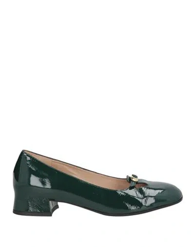 Del Carlo Woman Ballet Flats Dark Green Size 7 Leather