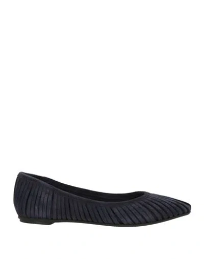 Del Carlo Woman Ballet Flats Navy Size 7.5 Leather
