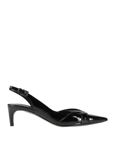Del Carlo 60mm Slingback Leather Sandals In Black