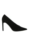 Del Carlo Woman Pumps Black Size 9 Leather In Black