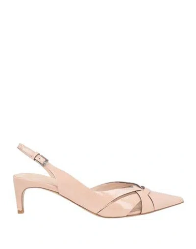 Del Carlo Woman Pumps Blush Size 7.5 Leather In Pink