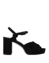 Del Carlo Woman Sandals Black Size 6 Leather In Black