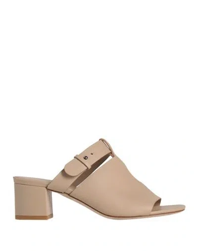 Del Carlo Woman Sandals Sand Size 6.5 Soft Leather In Beige