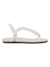 Del Carlo Knotted Strap Leather Sandals In White
