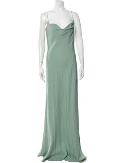 Pre-owned Del Core Acetate Long Dress In Green