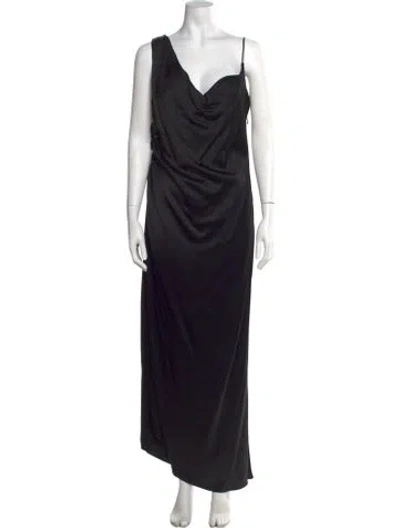 Pre-owned Del Core Asymmetrical Long Dress W/ Tags In Black