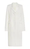 Del Core Belted Organza Trench Coat In Off-white